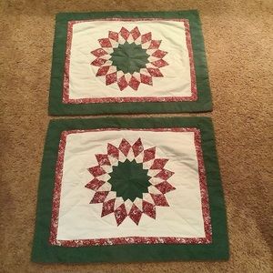 Pillow Shams Pair Quilted Country Star